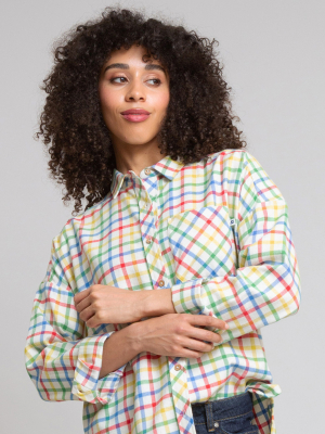 Kite Rainbow Leigh Oversized Flannel Check Shirt Rainbow