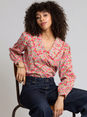 Kite Camellia Crendell Dolly Collar Twill Blouse Multi