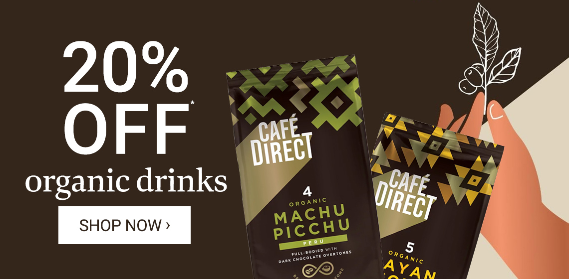 20% off Organic drinks*