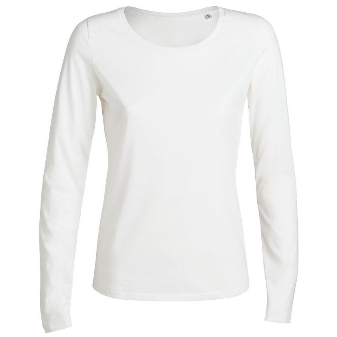 Womens Organic Cotton Scoop Neck Long Sleeve T-shirt - Natural ...