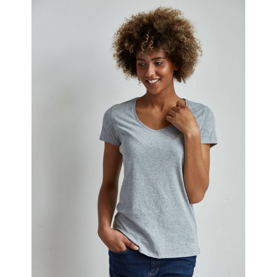 Organic Cotton V-Neck T-Shirt - Natural Collection Select