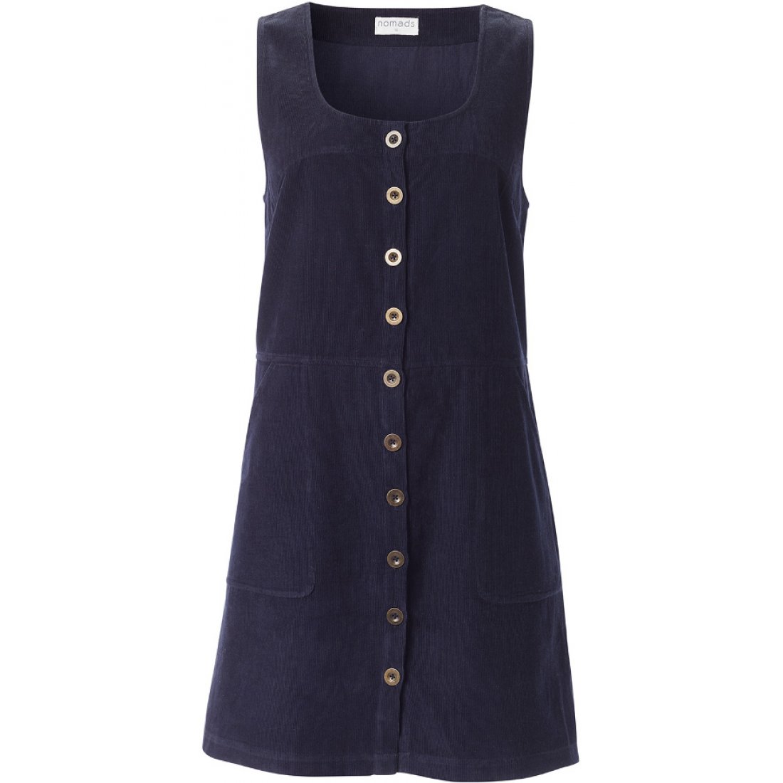 Nomads Navy Button Front Pinafore - Nomads