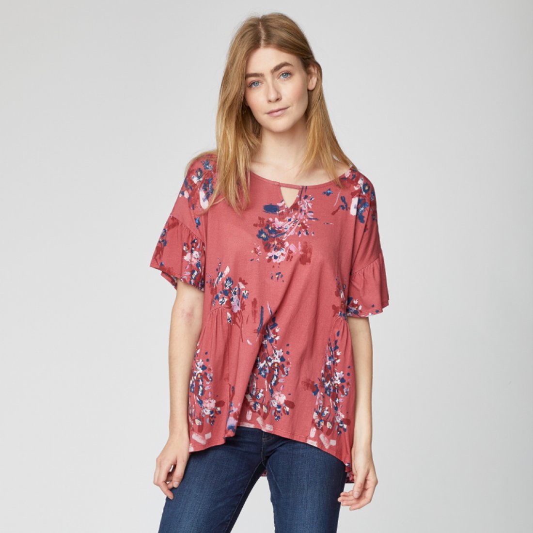 Thought Hibiscus Red Cassia Top - Thought
