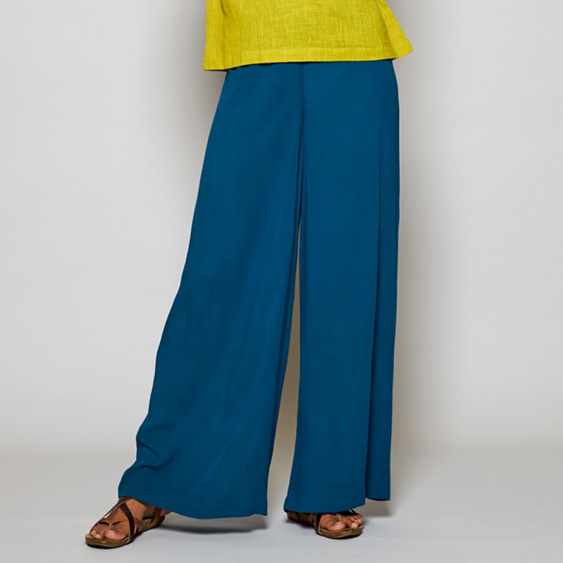 Nomads Teal Wide Leg Trousers - Nomads - Natural Collection