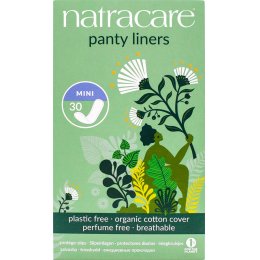 Natracare Organic Cotton Panty Liners - Mini - Pack of 30