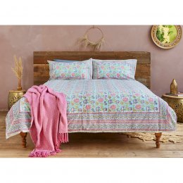 Keya Blockprint Duvet Cover Set - King