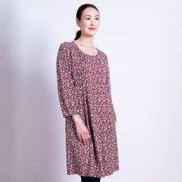 Nomads Pintuck Tunic Dress - Scarlet