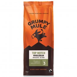 Grumpy Mule Fairtrade & Organic Top Notch Blend Coffee Beans - 1kg
