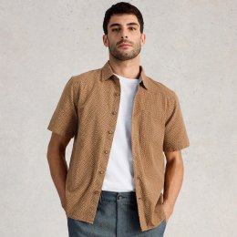 White Stuff Tile Stitch Organic Short Sleeve Shirt