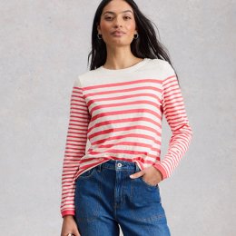White Stuff Clara Fairtrade Long Sleeve Stripe Tee - Pink