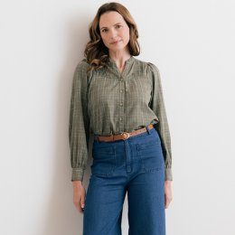 Lily & Me Poplar Multi Check Blouse - Laurel