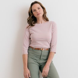 Lily & Me Monica 3/4 Stripe Top - Antique Pink