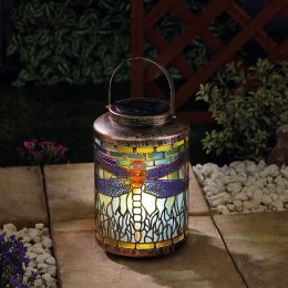 Solar Powered Tiffany Dragonfly Lantern