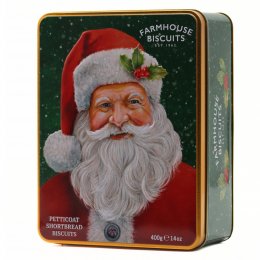 Farmhouse Biscuits Santa Tin - Petticoat Shortbread - 400g