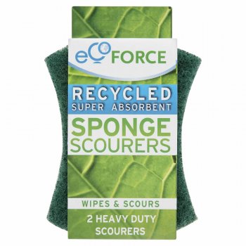 EcoForce Recycled Sponge Scourers - Heavy duty 2pk