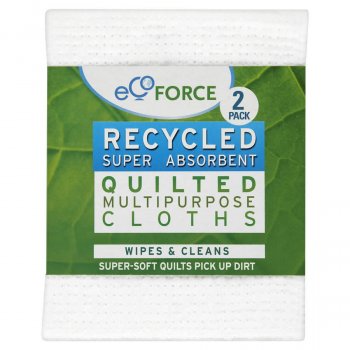 EcoForce Recycled Multipurpose Cloths - 2 Cloths