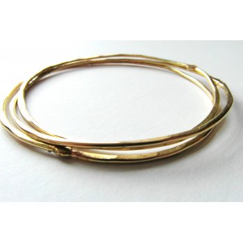 LA Jewellery Recycled Beaten Brass Bangles