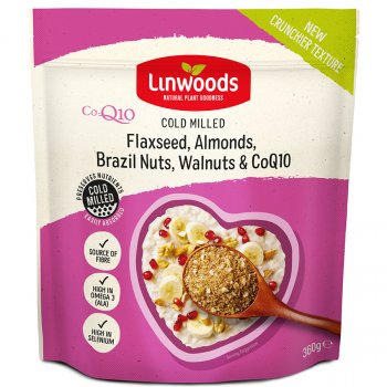 Linwoods Milled Flaxseed, Nuts & Co-enzyme Q10 - 360g