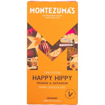 Montezumas Happy Hippy Organic Orange & Geranium Dark Chocolate - 90g