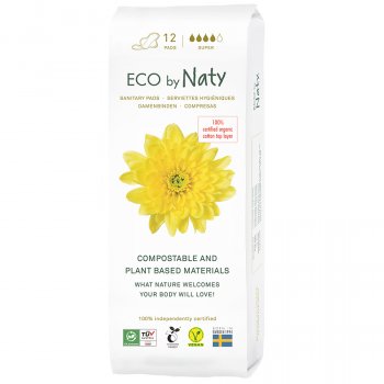 Eco by Naty Pads with Wings - Super - Pack of 12