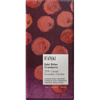 Vivani Organic Dark Chocolate & Cranberry - 100g