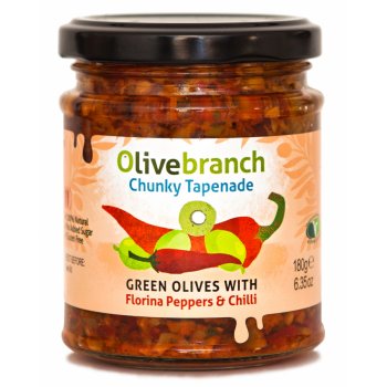 Olive Branch Chunky Tapenade - Green Olives With Florina Peppers & Chilli - 180g