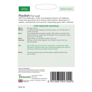 Johnsons Microgreens Seeds - Radish