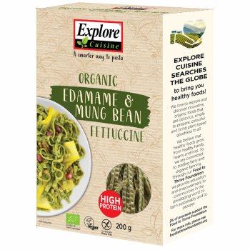 Explore Cuisine Organic Edamame & Mung Bean Fettuccine Pasta - 200g