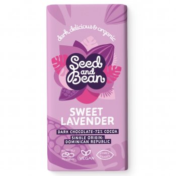 Seed and Bean Organic Extra Dark Chocolate Bar - Lavender - 85g