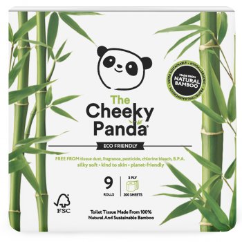 grüne Streifen 30 g The Cheeky Panda Bambus-Papierstrohhalme