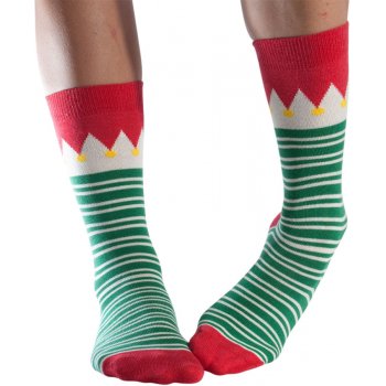 Doris & Dude Green Stripe Christmas Bamboo Socks - UK3-7