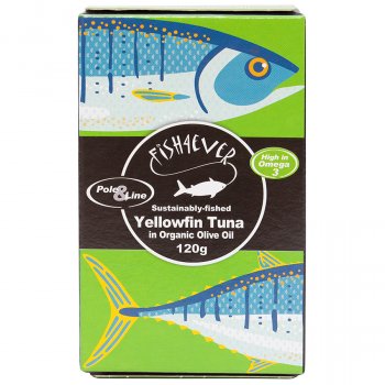 Fish 4 Ever Yellowfin Tuna Fish in Organic Olive Oil - 120g