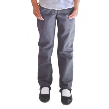 Girls Classic Fit Trousers - Grey - 11yrs Plus