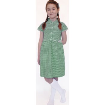 Organic Cotton Green Gingham Dress - 8yrs Plus