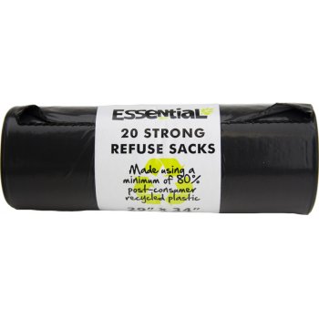 Essential Trading Recycled Refuse Sacks Roll - Roll of 20
