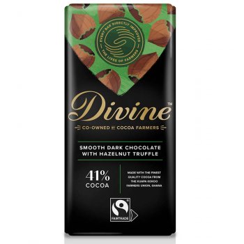 Divine Dark Chocolate with Hazelnut - 90g