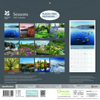 National Trust Seasons 2027 Wall Calendar