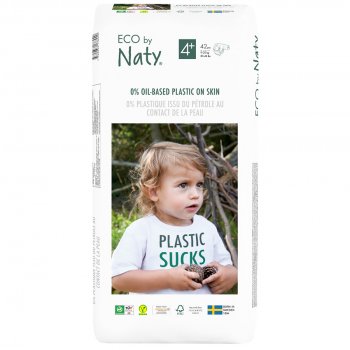 Eco By Naty Disposable Nappies Size 4+ Economy Pack - Maxi Plus - Pack of 42