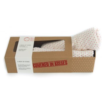 From Babies with Love A Box of Red Kisses Muslin Square Gift Set