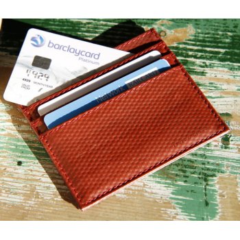 Elvis & Kresse Reclaimed Firehose Triple Card Holder - Red