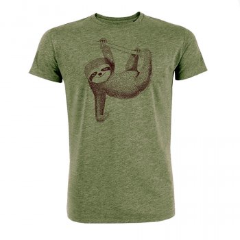 Green Bomb Animal Sloth T-Shirt - Khaki