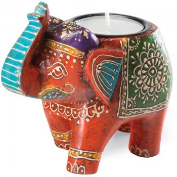 Fair Trade Pot Holder: Elephants - Blue-Organic