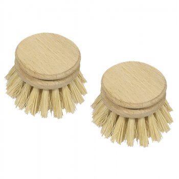 Eddingtons Valet Plant Fibre Traditional Dish Brush Replacement Heads - Pack of 2