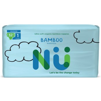 NÜ Disposable Bamboo Nappies - Newborn - Size 1 - Pack of 32