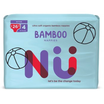 NÜ Disposable Bamboo Nappies - Active - Size 4 - Pack of 26