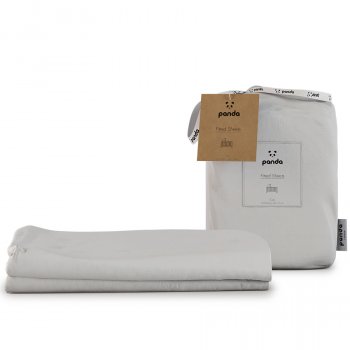 Panda Kids Bamboo White Fitted Cot Sheets - Pack of 2