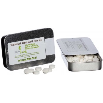 ecoLiving Toothpaste Tablets with Fluoride Tin - 62 Tabs