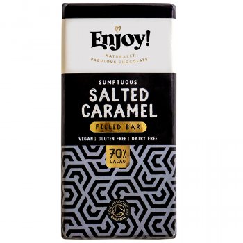 Enjoy Salted Caramel Filled Vegan Chocolate Bar - 70g