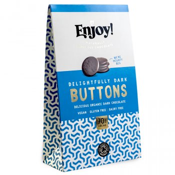 Enjoy 70 percent  Dark Vegan Chocolate Buttons - 96g