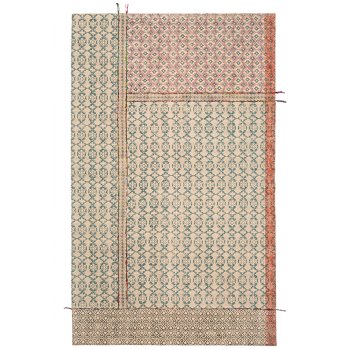 Blockprint Tribal Indian Rug with Embroidery - 150 x 240cm